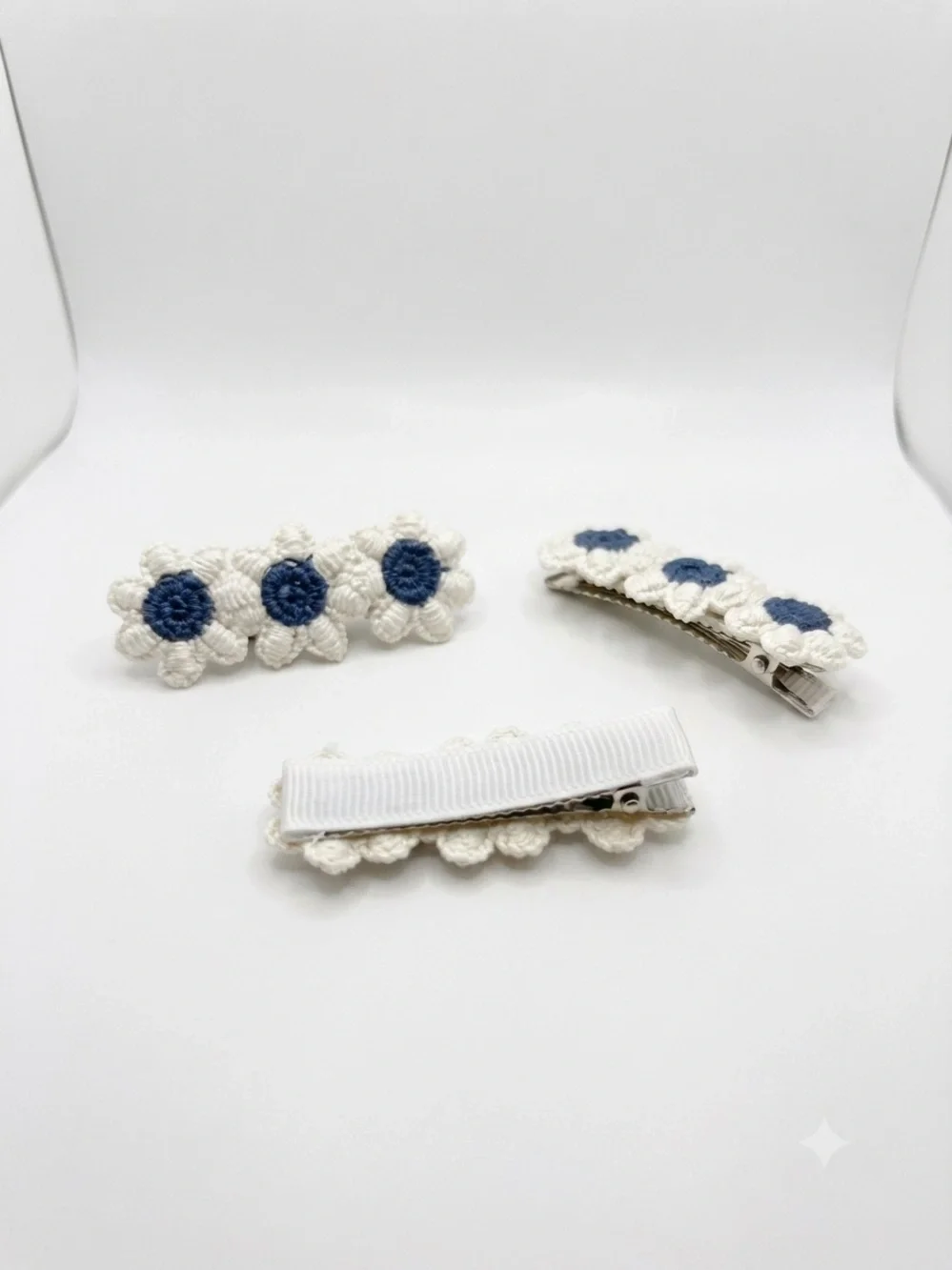Handmade Crochet Flower Hair Clip for Girls/Toddlers